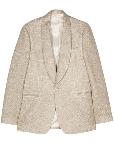 Lardini Single-Breasted Metallic Blazer - Natural