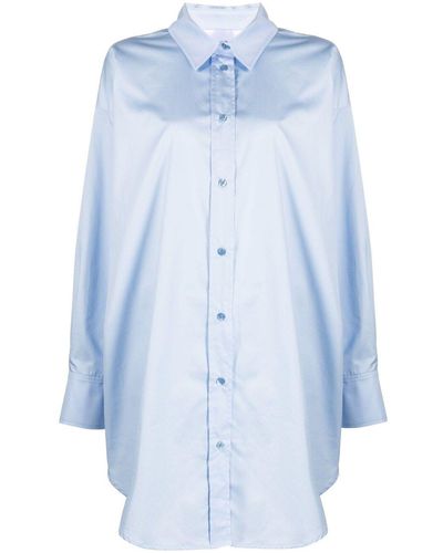 OMBRA MILANO Oversized Long-Sleeve Shirt - Blue