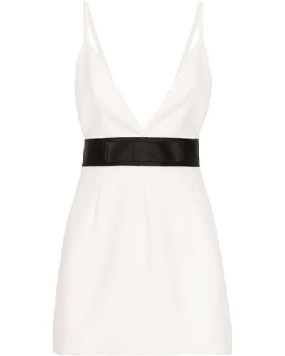 Dolce & Gabbana Layered Virgin Wool-Blend Minidress - White