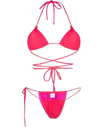 MATINEÉ Strappy Ribbed Bikini - Pink