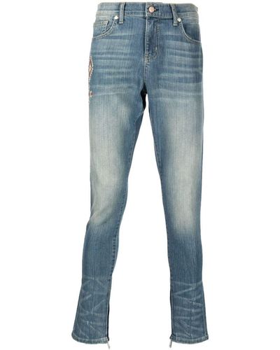 United Rivers Embroidered-Detail Skinny Jeans - Blue
