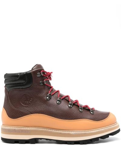 Moncler Peka Trek Leather Hiking Boots - Brown