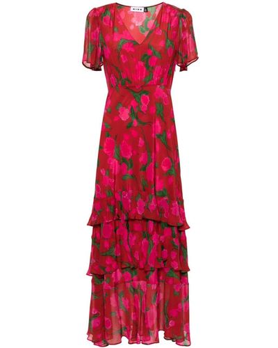 RIXO London Gilly Midi Dress - Red