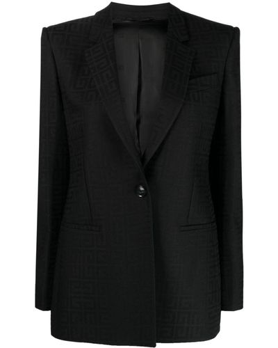 Givenchy 4G Jacquard Wool Blazer - Black
