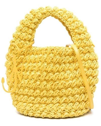 JW Anderson Popcorn Knitted Tote Bag - Yellow