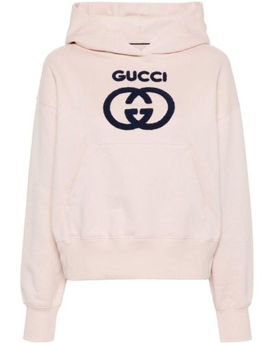 Gucci Logo Cotton Hoodie - Pink