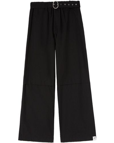 Jil Sander Belted Wide-Leg Trousers - Black