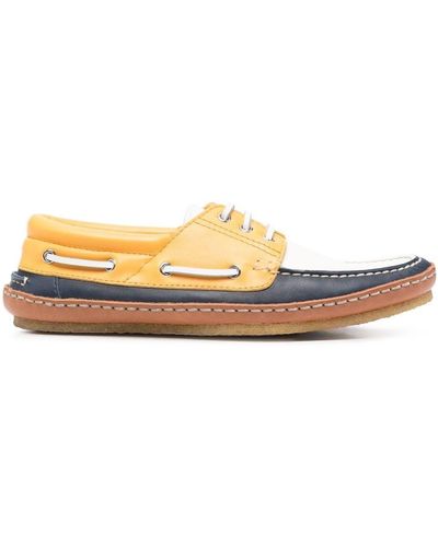 Saint Laurent Ashe Colour-Block Boat Shoes - Yellow