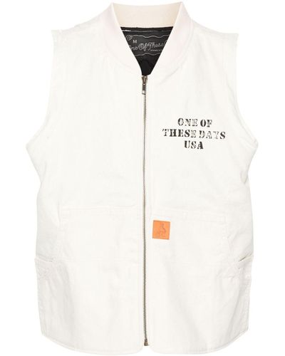 One Of These Days Altamont Canvas Gilet - White