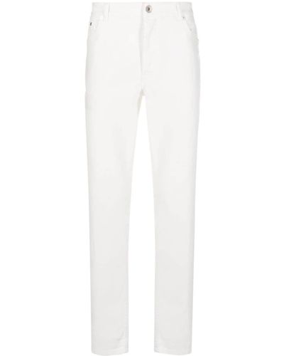 Brunello Cucinelli Straight-Leg Denim Jeans - White