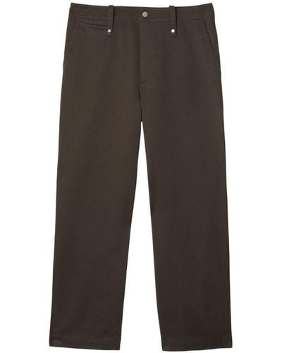 Burberry Wide-Leg Cotton Trousers - Grey