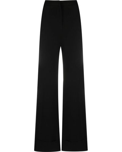 Monot Wide-leg High-waisted Trousers - Black