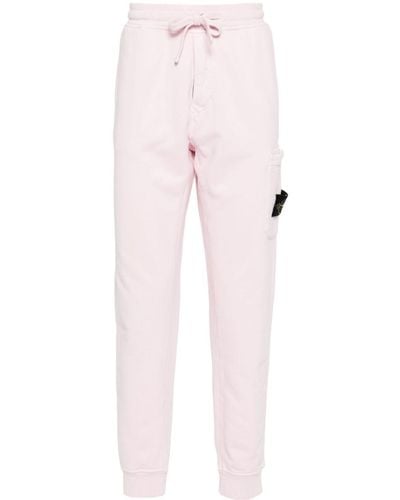 Stone Island Compass-Appliqué Track Trousers - Pink