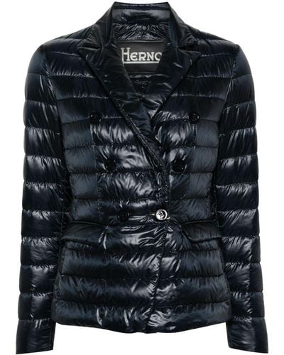 Herno Double-Breasted Puffer Jacket - Black