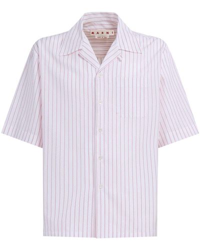 Marni Scallop-Print Cotton Shirt - Purple