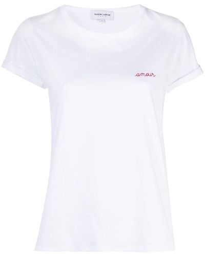 Maison Labiche Armour-Slogan Embroidered T-Shirt - White