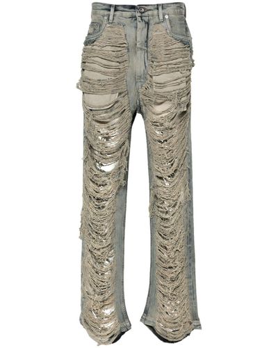 Rick Owens DRKSHDW Geth Distressed-Finish Jeans - Grey