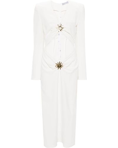ROWEN ROSE Sun-Appliqué Cady Maxi Dress - White