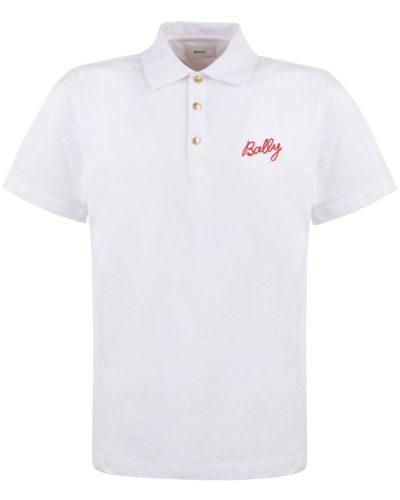 Bally Logo-Embroidered Polo Shirt - White