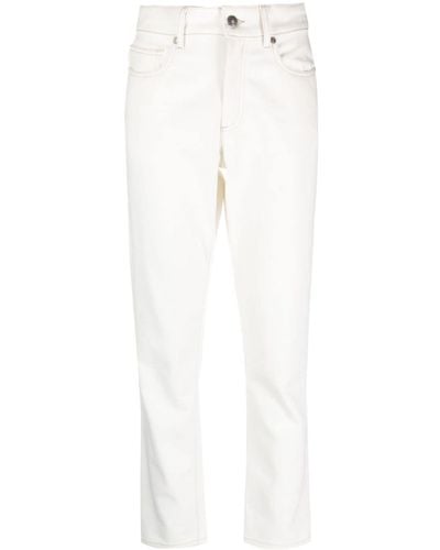 Soeur Barney Mid-Rise Cropped Jeans - White