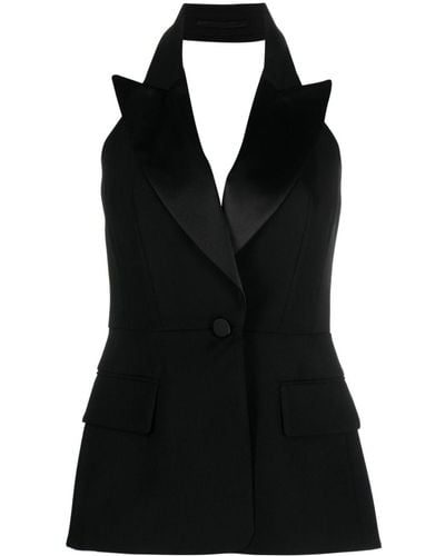 Max Mara Suit Style Virgin Wool Top - Black