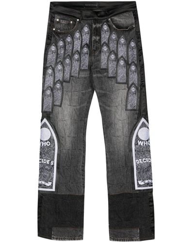 Who Decides War Patchwork Straight-Leg Jeans - Grey