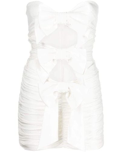 Alexandre Vauthier Ruched Bow-embellished Minidress - White