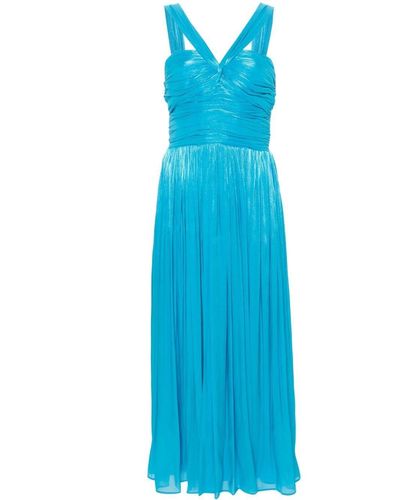 Costarellos Lurex Georgette-Crepe Maxi Dress - Blue