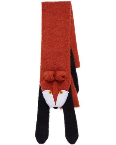 Marni Fox Knitted Scarf - Red