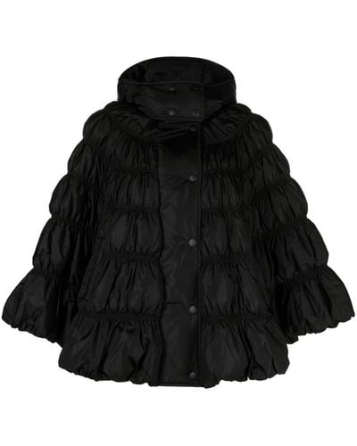 Chloé Slouch-Hood Padded-Design Jacket - Black