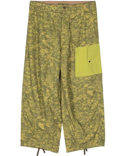 C.P. Company Camouflage-Print Wide-Leg Trousers - Green