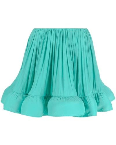 Lanvin Ruffled Flared Miniskirt - Green