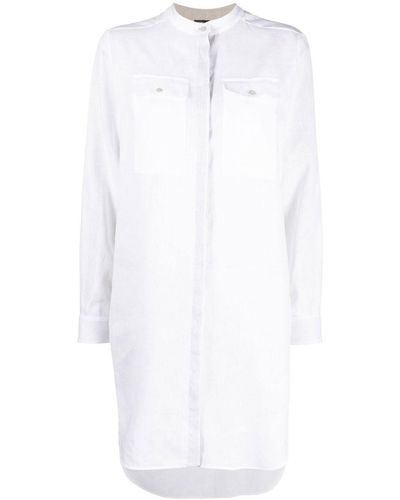 Kiton Longline Linen Shirt - White