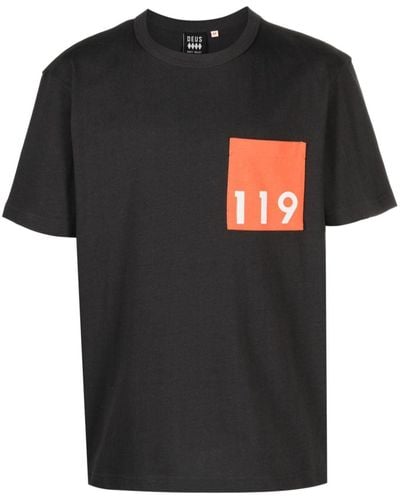 Deus Ex Machina Logo-Print Cotton T-Shirt - Black