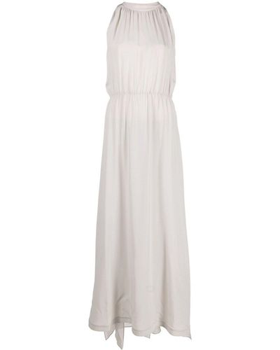 CRI.DA Cape-Detail Silk Gown - White