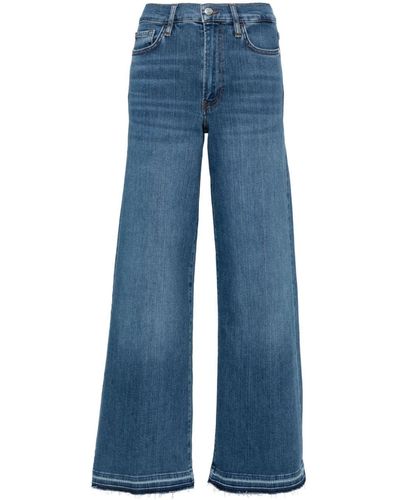 FRAME Le Slim High-Rise Palazzo Jeans - Blue
