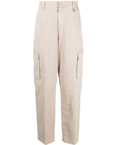 Fendi Neutral Logo Patch Cargo Pants - Men's - Cotton/elastane - Natural