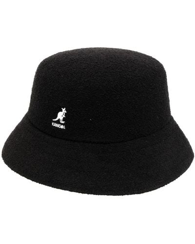 Kangol Embroidered-Logo Bucket Hat - Black