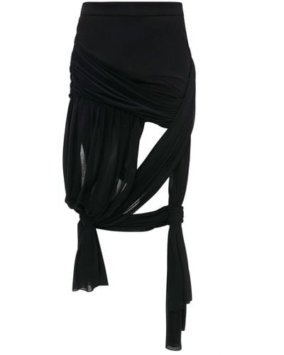 JW Anderson Draped Wrap Midi Skirt - Black