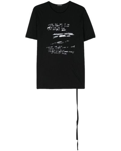 Ann Demeulemeester Dieter Cotton T-Shirt - Black