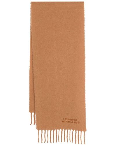 Isabel Marant Firny Embroidered-Logo Scarf - Brown