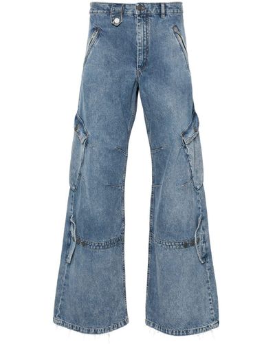 Egonlab Wide-Leg Cargo Jeans - Blue