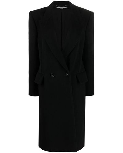 Stella McCartney Double-Breasted Wool Coat - Black