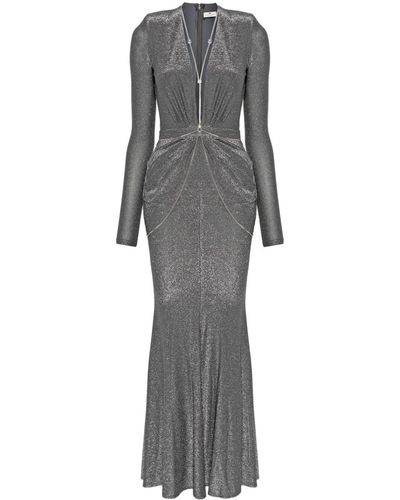 Elisabetta Franchi V-Neck Mermaid Dress - Gray