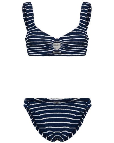 Hunza G Hallie Striped Bikini - Blue