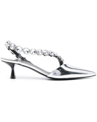 Stella McCartney Iconic Crystal 50Mm Court Shoes - White