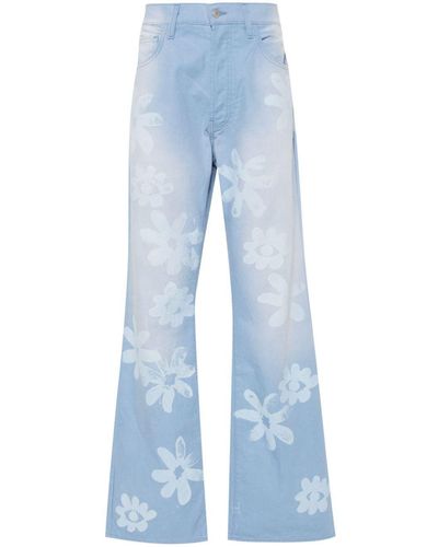 Alchemist Floral-Print Canvas Trousers - Blue