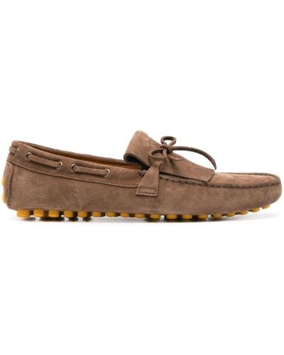Doucal's Suede Boat Shoes - Brown