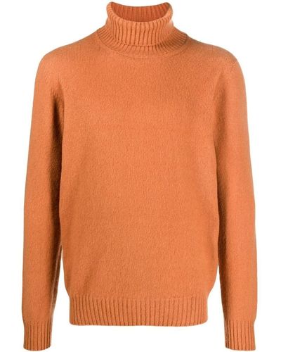 Tagliatore Roll-neck Virgin-wool Sweater - Orange
