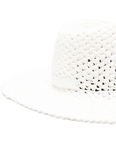 Catarzi Wide-Brim Woven-Raffia Hat - White